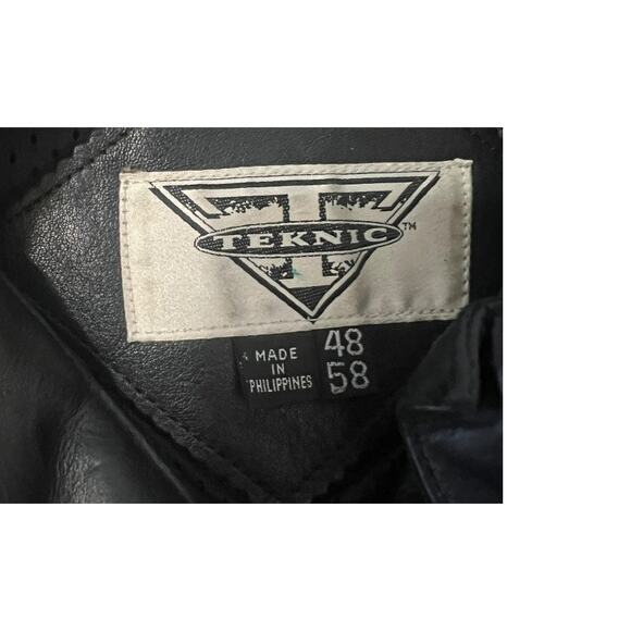 Teknic Leather Motorcycle Jacket Mens Vintage Moto Cafe Racer Biker Rider - Picture 6 of 9